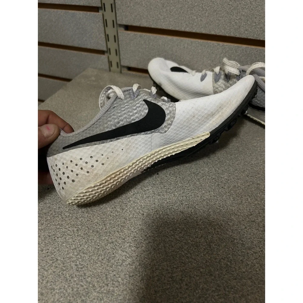 Nike Zoom Rival S 8 Track Spikes White Grey‎ Black Mens 7.5 806554-110